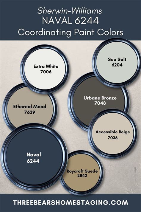 sherwin williams naval coordinating colors.